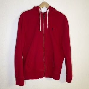 Polo Ralph Lauren Red Zip Up Hoodie L